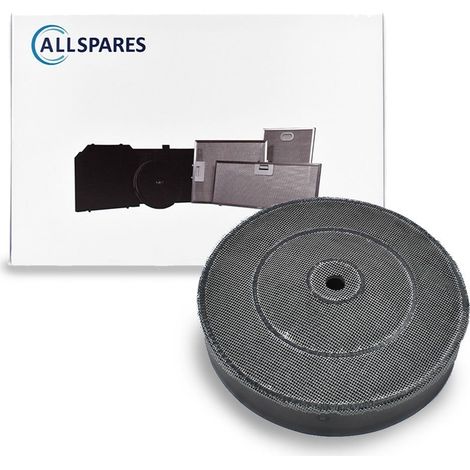 Filtro de carbón AllSpares para campanas extractoras compatibles con Electrolux Zanussi 9029793792 / MCFE41 / Bosch 00366302/366302 y Pelgrim KF20 (Ø173mm)