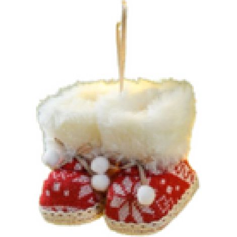 Beyamis Ornement de Noël en tissu rouge en forme de bottes - Type A (1/4)