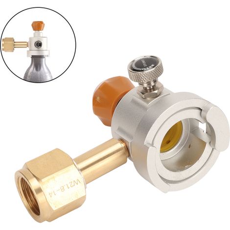 Convient aux nouveaux modèles SodaStream DUO/Terra/Art, etc. / Remplissage de cylindre / Adaptateur W21.8-14 connecteur en cuivre pour distributeur de soda à dégagement rapide ASA. (1/5)