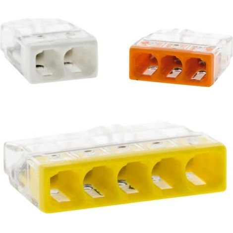 Lot de 50 bornes WAGO S2273- 15x2 entrées 30x3 entrées 5x5 entrées pour fil rigide de 0.5 à 2.5mm