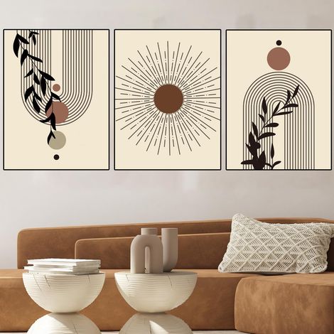 JSSEVN-Lot de 3 posters muraux, imprimés de feuille botanique, modernes, abstraits, sans cadre, 40 x 60 cm (1/4)
