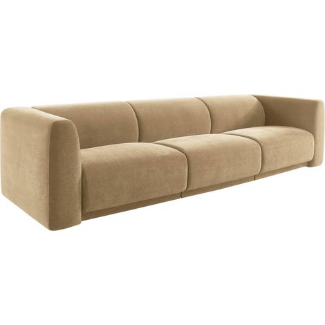 sweeek - 4-Sitzer Sofa mit Stoffbezug, Stoff, Helles Taupe (1/5)