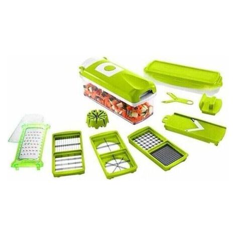 Accessoires cuisine et cuisson,Genius Nicer Dicer Smart (12 pcs.) en vert - coupe-légumes pour cubes, bâtonnets, tranches, lanières et quartiers - coupe-salade mandoline trancheuse à concombr (1/4)