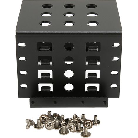 Support de montage pour disque dur 2,5 pouces, alliage d'aluminium, conception creuse, cage de disque dur haute dureté pour SSD IDE, couleur noire (disque non inclus). (1/5)