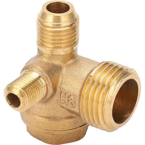 Clapet anti-retour 3 voies pour compresseurs d'air, filetage extérieur 1/2x14x10, laiton (1/5)