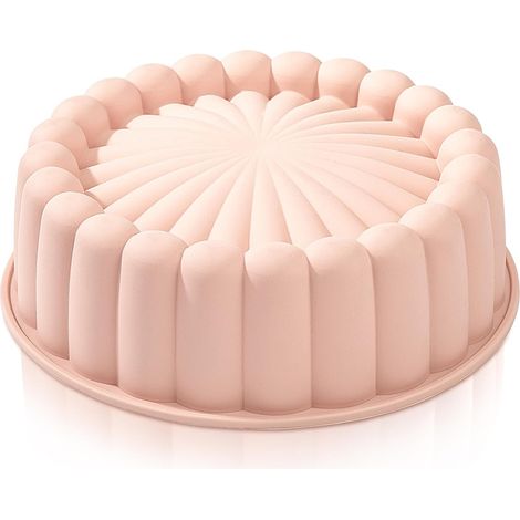 Moule à Gâteau Rond en Silicone AntiadhéSif Moule à Gateau Charlotte Réutilisable Moule à Gâteau Cannelé pour Cheesecake Brownie Tartes Flan 8 Pouces