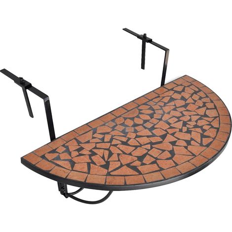vidaXL Mesa de balcón colgante mosaico terracota (1/2)