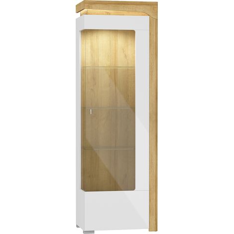 Vetrina 1 anta Teo bianco e marrone 197cm