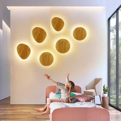 Lampe de table de protection des yeux Lampe murale LED Lampe en bois Lampe murale d'intérieur moderne Lampe murale LED nordique en bois massif (1/5)