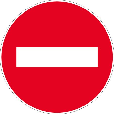 Panneau sens interdit pour sol - Ø 450 mm - 4007144