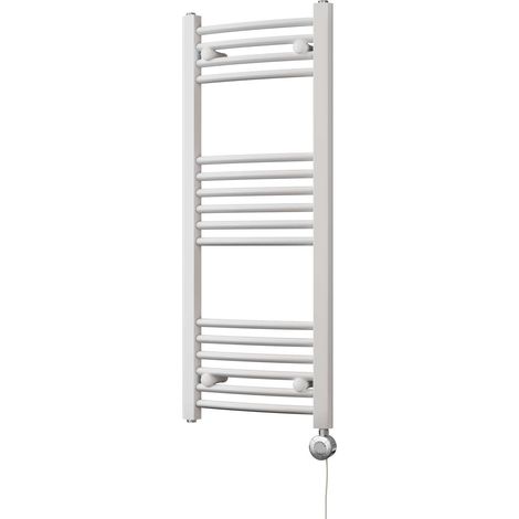 Zennor - White Electric Towel Rail H1000mm x W400mm Curved 300w Thermostatic (1/3)