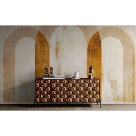 papier peint art déco – arches dorées texturées - 150 x 250 cm (1/2)