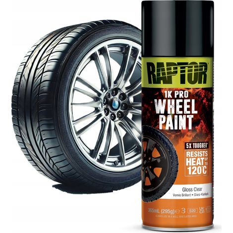 Pintura protectora para llantas Raptor, transparente brillante, resistente al polvo de los frenos. (1/2)