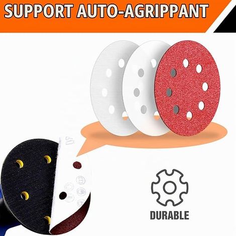 Disques Abrasifs 125mm Grain 240 Papier Poncer Pièces 8 Trous Disque Poncage pour Ponceuse Excentrique (1/4)