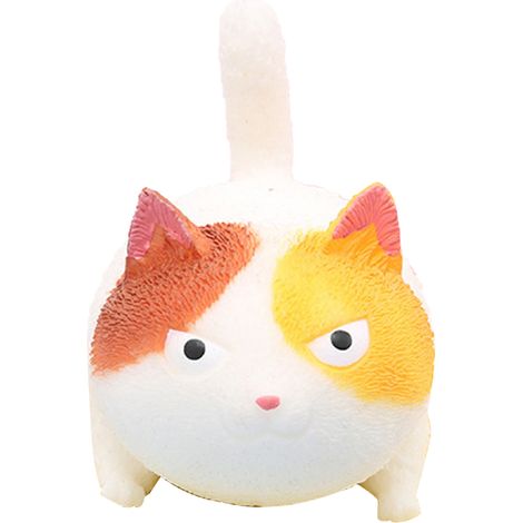 Jouets Anti-Stress Mignons en Forme de Chat - Balle à Malaxer pour Enfants et Adultes - Blanc (1/5)