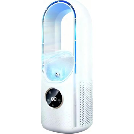 2026 Condizionatore d'aria evaporativo portatile silenzioso – Ventilatore senza pale, 300 ml, 6 velocità, raffrescatore d'aria USB per casa, ufficio, campeggio (bianco) (1/5)
