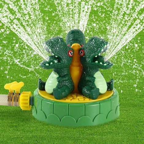 Arroseur dinosaure pour enfants jouet deau exterieur pour piscine avec trois buses et deux colliers de serrage été ludique (1/5)