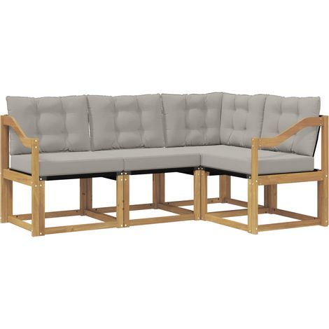 Conjunto de sofás de exterior 4 pcs Blanco y Gris Claro vidaXL (1/5)