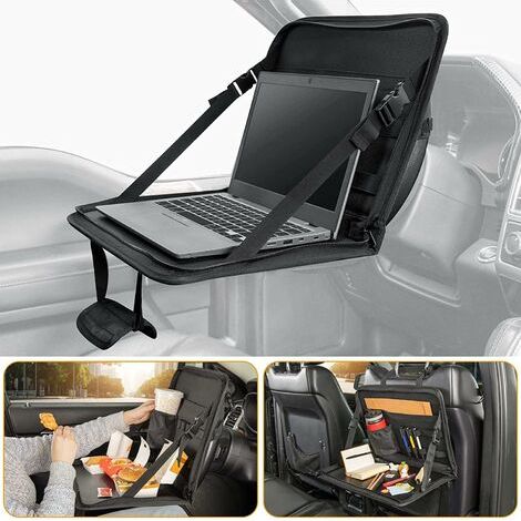 Plateau Volant Voiture, Table d'ordinateur Portable avec Porte-Gobelet, Organisateur de Voiture, Plateau Repas (1/5)