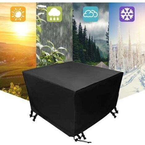 Wasserdichte Gartenmöbelabdeckung 120 x 120 x 74 cm – UV-beständiges Oxford-Polyester – Verschließbare Schnallen – Wetterschutz – Fuienko (1/5)