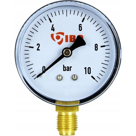 Ibo Manomtre Radial 1/4" - 60 mm - 0-10 bar - Précis et Durable - Facile Installer (1/2)
