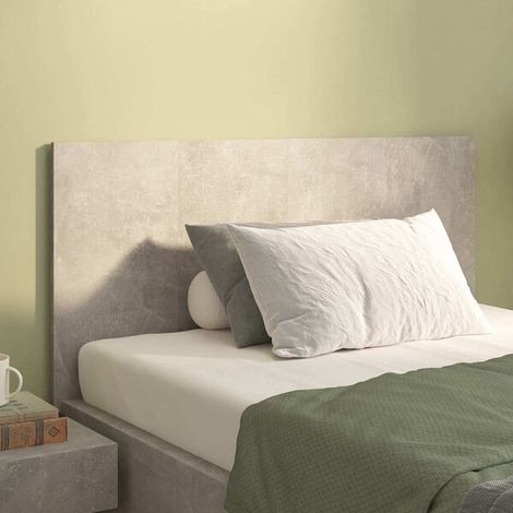 Tête de lit 120x80x1,5 cm en bois d'ingénierie couleur béton gris (1/5)