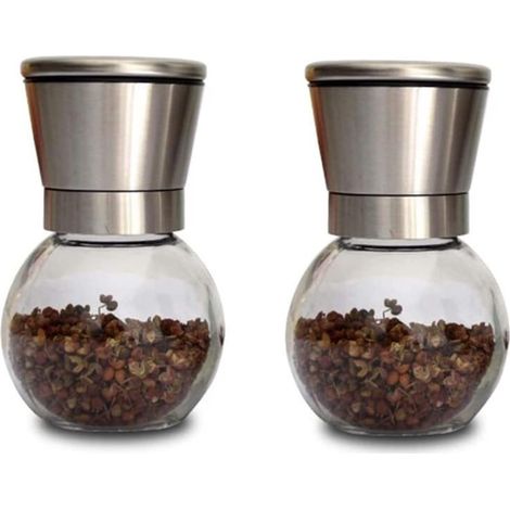 Moulin à sel et poivre, inox et verre, mécanisme céramique (1/5)