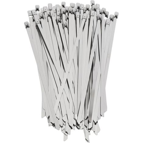 Ortviai Attaches en acier inoxydable 4,6 mm – Lot de 200 autocicatrisantes en acier inoxydable 201 pour câbles, tuyaux et gaines