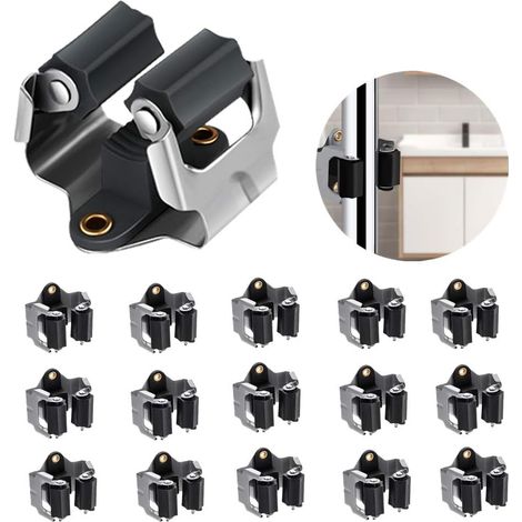 Supports muraux balais lot 15, organisateur outils jardin garage cuisine rangement pratique (1/5)