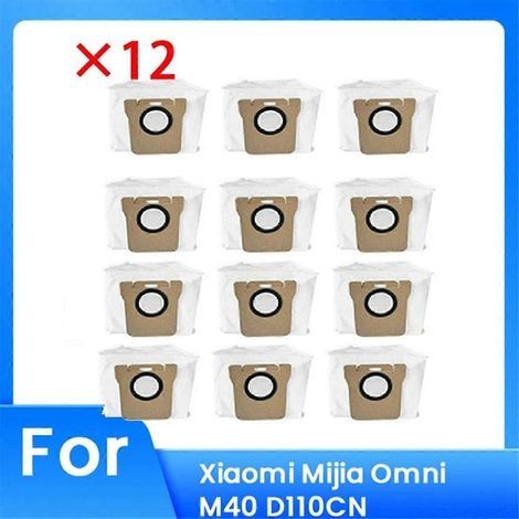 Lot de 12 sacs à poussière pour balayeuse Omni M40 D110CN : accessoires conçus pour durer et fonctionner efficacement. (1/5)
