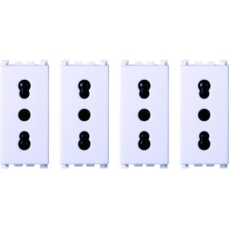 gloca Presa Bipasso 2+T 16A Compatibile Arké (4, Bianco) (1/4)