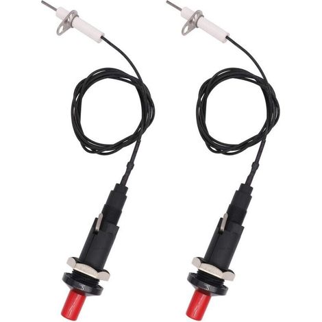 Set di 2 accendini da cucina a pulsante Piezo Spark Star con elemento riscaldante a 200 gradi e cavo da 1 metro (1/4)