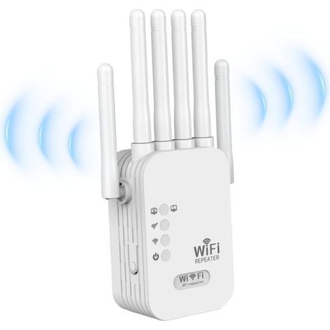 1200M Dual-Band WiFi Repeater – 6 Antennas, Wall-Mounted Signal Amplifier, Wide Coverage, WPS (1/5)