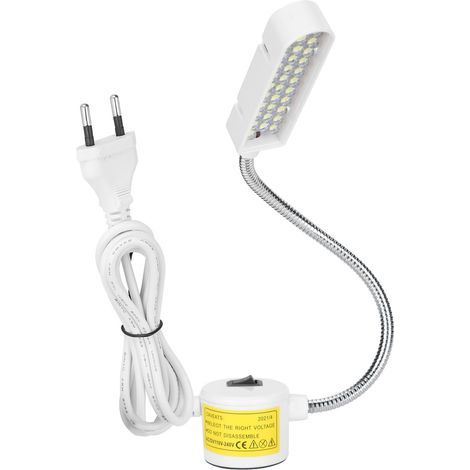 Nähmaschinenleuchte mit 33 LEDs, leistungsstarker Beleuchtung, 360° flexiblem Metallarm, magnetischer Befestigung, EU-Stecker 110–240 V (1/5)