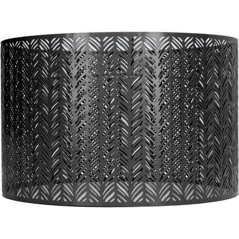 Jeffergarden Abat-jour tambour E27 E14 en forme de feuille de sapin, couvercle d'abat-jour décoratif en métal ajouré pour lampe de plafond murale de Table noir (1/5)