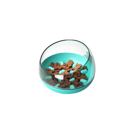 Bol d’alimentation lente pour chien, gamelle interactive anti-torsion – Bleu, stimule la prise de repas–