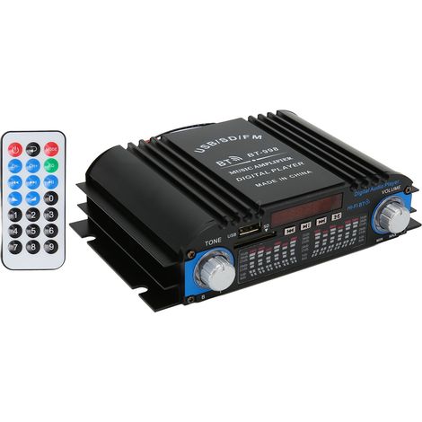 Amplificateur audio 12 V pour voiture, caisson de basses, haut-parleur sans fil Bluetooth, carte d'amplification avec télécommande (1/5)