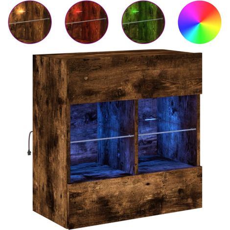 Maison Exclusive - TV-Wandschrank mit LED-Leuchten Räuchereiche 5