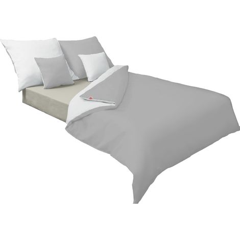 Ropa de cama satén doble cara 220x200 + 2x70x80 blanco/fresno MATEX (1/5)