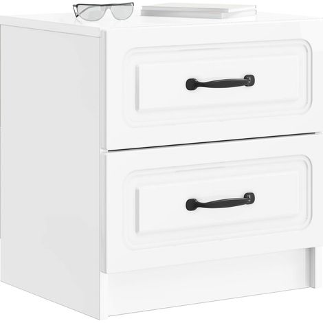 Maison Exclusive - Nachttisch Hochglanz Weiß 43 x 34,5 x 44,5 cm