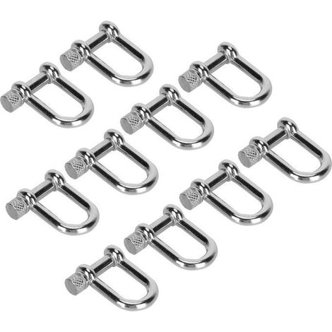keenso Manille d\'arc 10 pcs U Forme Manille En Alliage De Zinc D Anneau Serrure Arc Manille pour Paracord Bracelet Tête Ronde (1/3)