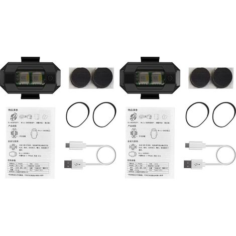 Lot de 2 feux clignotants lents à sept couleurs pour moto et voiture, longue portée - 31 modes (1/5)