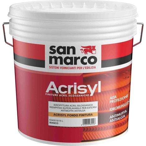 Acrisyl fondo finitura acril-silossanica bianca lt 15 per esterni