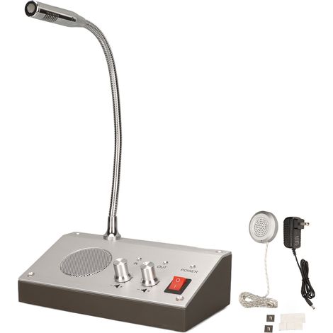 Haut-parleur argenté double voie contrôle automatique son pur interphone pour banque 100-240V prise US (1/5)