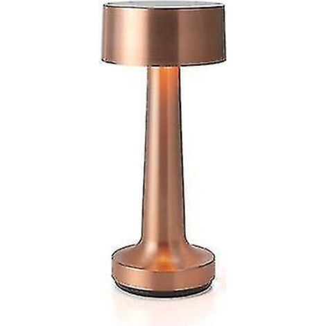Lampe de table rechargeable rose doré à capteur tactile (1/4)