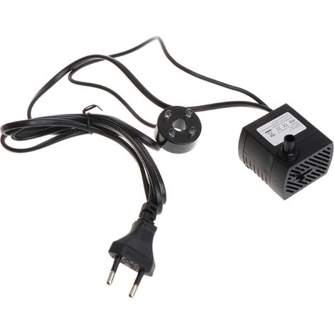 Pompe à eau pour aquarium avec ventouses, mini pompe submersible silencieuse avec lumière LED 5W, pompes pour fontaine et bassin - FM