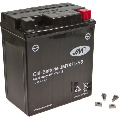 Batería de gel JMT YTX7L-BS de 12 V y 6 Ah (equivalente a Yuasa YTX7L-BS)