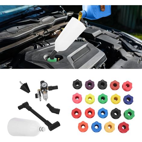 Ensemble de entonnoirs pour huile, kit de remplissage d'huile de moteur de voiture 24 pièces, ensemble de entonnoirs pour huile pour changement d'huile de boîte de vitesses, comprenant un entonnoir (1/5)
