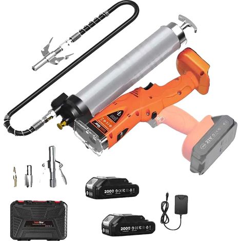 Elektrische Fettepistole, 10000 PSI, bürstenloser Motor, mit 2X2.0Ah Batterie (1/2)