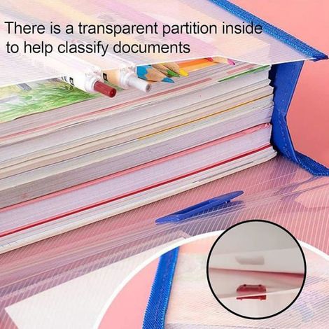 Pochette A4,3 Pcs Pochette Porte Document Transparente Chemise,Enveloppe Extensible Fichier A 3PCS DOSSIER SUSPENDU (1/5)
